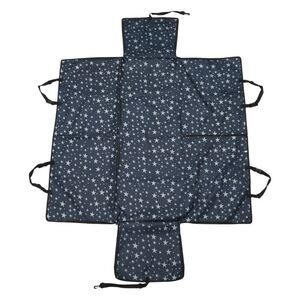 Waterproof Car Seat Cover for Dog Cat Stars Prints Navy Blue